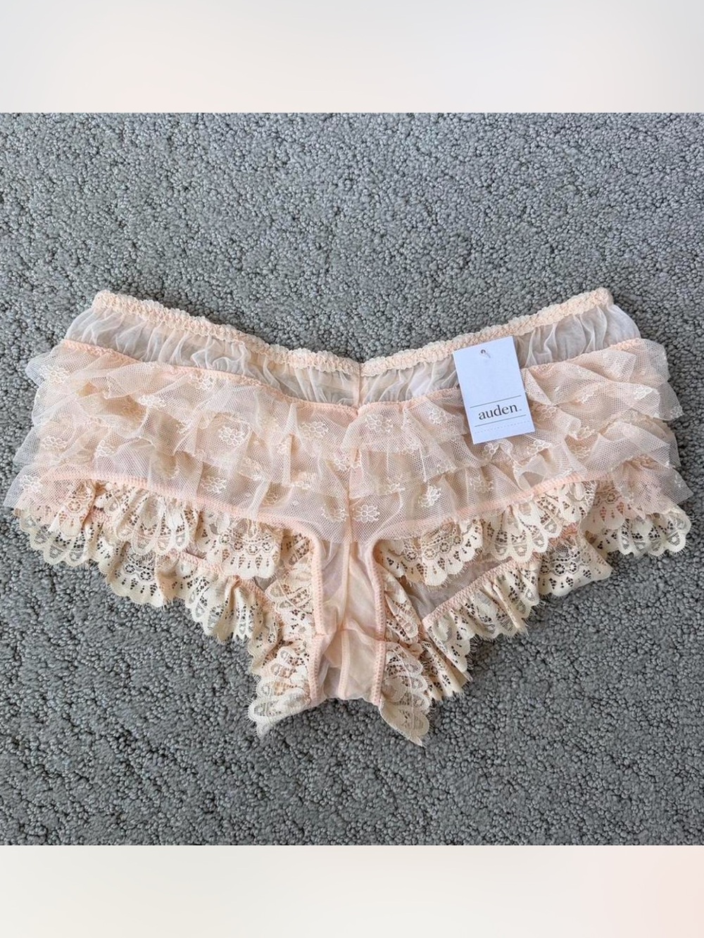 Auden Embroidery Lace Heirloom Bloomer Panty in Sand Coquette Women's Size M NEW